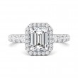 FlyerFit® 14K White Gold Micropave Halo Engagement Ring