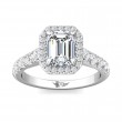 FlyerFit® 14K White Gold Micropave Halo Engagement Ring