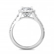 FlyerFit® 14K White Gold Micropave Halo Engagement Ring