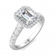 FlyerFit® 14K White Gold Micropave Halo Engagement Ring