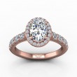 FlyerFit® 18K Pink Gold Micropave Halo Engagement Ring