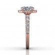 FlyerFit® 18K Pink Gold Micropave Halo Engagement Ring