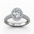 FlyerFit® 18K White Gold Micropave Halo Engagement Ring