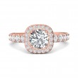 FlyerFit® 18K Pink Gold Micropave Halo Engagement Ring