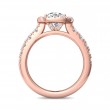 FlyerFit® 18K Pink Gold Micropave Halo Engagement Ring