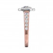 FlyerFit® 18K Pink Gold Shank And White Gold Top Micropave Halo Engagement Ring