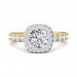 FlyerFit® 14K Yellow and 14K White Gold Micropave Halo Engagement Ring