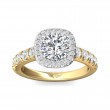 FlyerFit® 14K Yellow and 14K White Gold Micropave Halo Engagement Ring