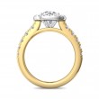 FlyerFit® 14K Yellow and 14K White Gold Micropave Halo Engagement Ring