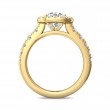 FlyerFit® 18K Yellow Gold Micropave Halo Engagement Ring