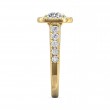 FlyerFit® 18K Yellow Gold Micropave Halo Engagement Ring