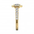 FlyerFit® 14K Yellow Gold Micropave Halo Engagement Ring