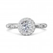 FlyerFit® 18K White Gold Micropave Halo Engagement Ring