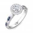 FlyerFit® Platinum Micropave Halo Engagement Ring