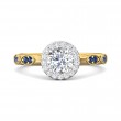 FlyerFit® 14K Yellow and 14K White Gold Micropave Halo Engagement Ring