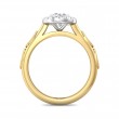 FlyerFit® 14K Yellow and 14K White Gold Micropave Halo Engagement Ring