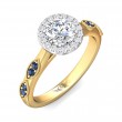 FlyerFit® 14K Yellow and 14K White Gold Micropave Halo Engagement Ring