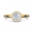 FlyerFit® 14K Yellow Gold Micropave Halo Engagement Ring