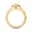 FlyerFit® 14K Yellow Gold Micropave Halo Engagement Ring