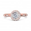 FlyerFit® 14K Pink Gold Micropave Halo Engagement Ring