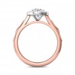 FlyerFit® 14K Pink Gold Shank And White Gold Top Micropave Halo Engagement Ring