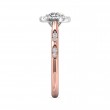 FlyerFit® 14K Pink Gold Shank And White Gold Top Micropave Halo Engagement Ring