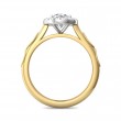 FlyerFit® 18K Yellow Gold Shank And White Gold Top Micropave Halo Engagement Ring