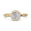 FlyerFit® 14K Yellow Gold Micropave Halo Engagement Ring