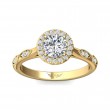 FlyerFit® 14K Yellow Gold Micropave Halo Engagement Ring