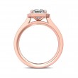 FlyerFit® 18K Pink Gold Micropave Halo Engagement Ring