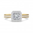 FlyerFit® 14K Yellow and 14K White Gold Micropave Halo Engagement Ring