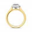 FlyerFit® 14K Yellow and 14K White Gold Micropave Halo Engagement Ring