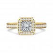 FlyerFit® 14K Yellow Gold Micropave Halo Engagement Ring