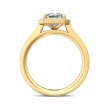 FlyerFit® 14K Yellow Gold Micropave Halo Engagement Ring