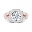 FlyerFit® 18K Pink Gold Shank And White Gold Top Encore Engagement Ring