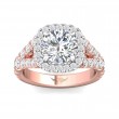 FlyerFit® 18K Pink Gold Shank And White Gold Top Encore Engagement Ring