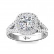 FlyerFit® 18K White Gold Split Shank Engagement Ring