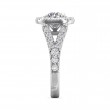 FlyerFit® 18K White Gold Split Shank Engagement Ring