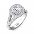 FlyerFit® 18K White Gold Split Shank Engagement Ring