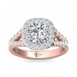 FlyerFit® 18K Pink Gold Shank And White Gold Top Split Shank Engagement Ring