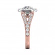 FlyerFit® 18K Pink Gold Shank And White Gold Top Split Shank Engagement Ring