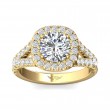 FlyerFit® 18K Yellow Gold Split Shank Engagement Ring