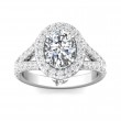 FlyerFit® 18K White Gold Split Shank Engagement Ring