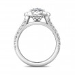 FlyerFit® 18K White Gold Split Shank Engagement Ring