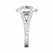 FlyerFit® 18K White Gold Split Shank Engagement Ring