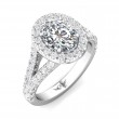 FlyerFit® 18K White Gold Split Shank Engagement Ring