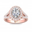 FlyerFit® 18K Pink Gold Split Shank Engagement Ring