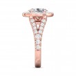 FlyerFit® 18K Pink Gold Split Shank Engagement Ring