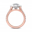 FlyerFit® 18K Pink Gold Shank And White Gold Top Split Shank Engagement Ring