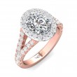 FlyerFit® 18K Pink Gold Shank And White Gold Top Split Shank Engagement Ring